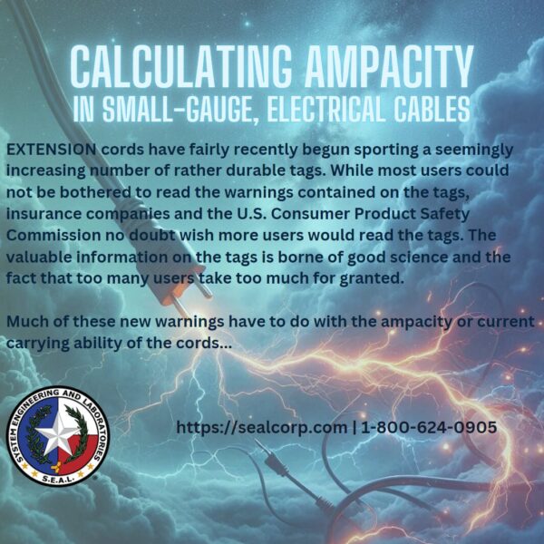 Calculating ampacity in small-gauge, electrical cables.